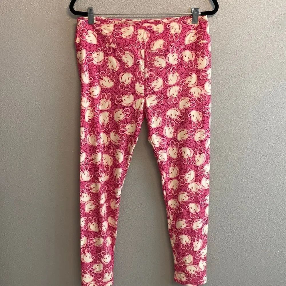 NWOT- LuLaRoe pink Mickey Mouse pants- size tall and curvy